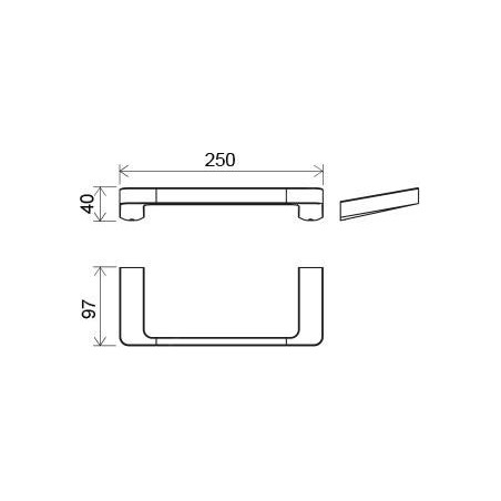 Ravak 10° - Porte-serviettes, 250 mm, chrome X07P324