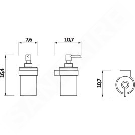Jika Pure - Distributeur de savon avec support, chrome/verre dépoli H3833B20041001