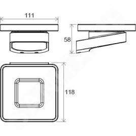 Ravak 10° - Porte-savon avec support, chrome / verre X07P354