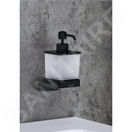 Ravak 10° - Distributeur de savon liquide avec support, noir / verre X07P559