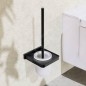 Steinberg 450 - Brosse murale WC avec support, verre blanc / noir mat 450 2901 S