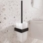 Steinberg 460 - Brosse murale WC avec support, verre blanc / noir mat 460 2903 S