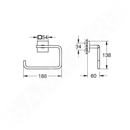 Grohe QuickFix Start Cube - Porte-serviettes, supersteel 40975DC0