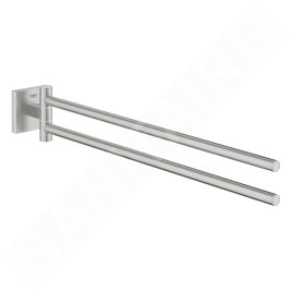 Grohe QuickFix Start Cube - Porte-serviettes double, longueur 44 cm, supersteel 40976DC0