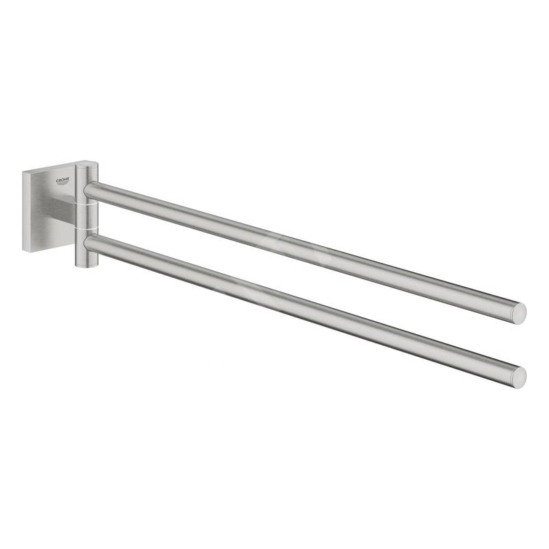 Grohe QuickFix Start Cube - Porte-serviettes double, longueur 44 cm, supersteel 40976DC0