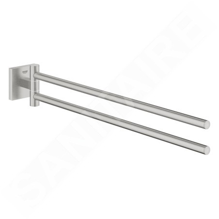 Grohe QuickFix Start Cube - Porte-serviettes double, longueur 44 cm, supersteel 40976DC0