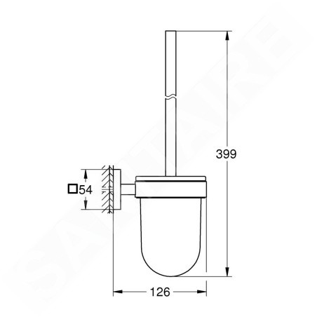 Grohe QuickFix Start Cube - Brosse de toilette avec support mural, verre/supersteel 40977DC0