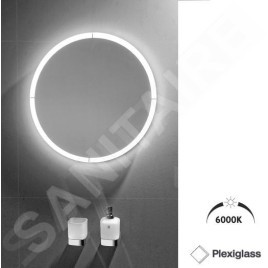 Nimco Miroirs - Miroir avec lumière LED, diamètre 600 mm, aluminium ZP 24000R