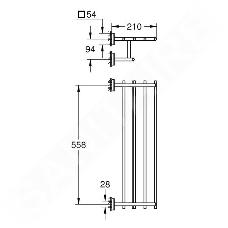 Grohe QuickFix Start Cube - Porte-serviette, supersteel 41099DC0