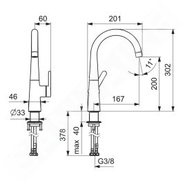 Hansa Designo - Mitigeur de lavabo avec bec pivotant, chrome 51492293