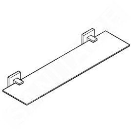 Grohe QuickFix Start Cube - Étagère, longueur 53 cm, verre/supersteel 41109DC0