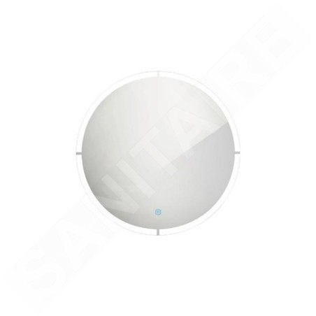 Nimco Miroirs - Miroir avec éclairage LED, diamètre 600 mm, capteur tactile, aluminium ZP 24000RV