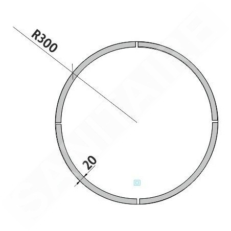 Nimco Miroirs - Miroir avec éclairage LED, diamètre 600 mm, capteur tactile, aluminium ZP 24000RV
