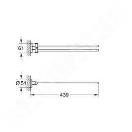 Grohe QuickFix Start - Porte-serviettes double, longueur 44 cm, supersteel 41183DC0