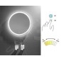 Nimco Miroirs - Miroir avec éclairage LED, diamètre 600 mm, capteur tactile, aluminium ZP 24000RV Nimco Miroirs - Miroir avec éclairage LED, diamètre 600 mm, capteur tactile, aluminium ZP 24000RV