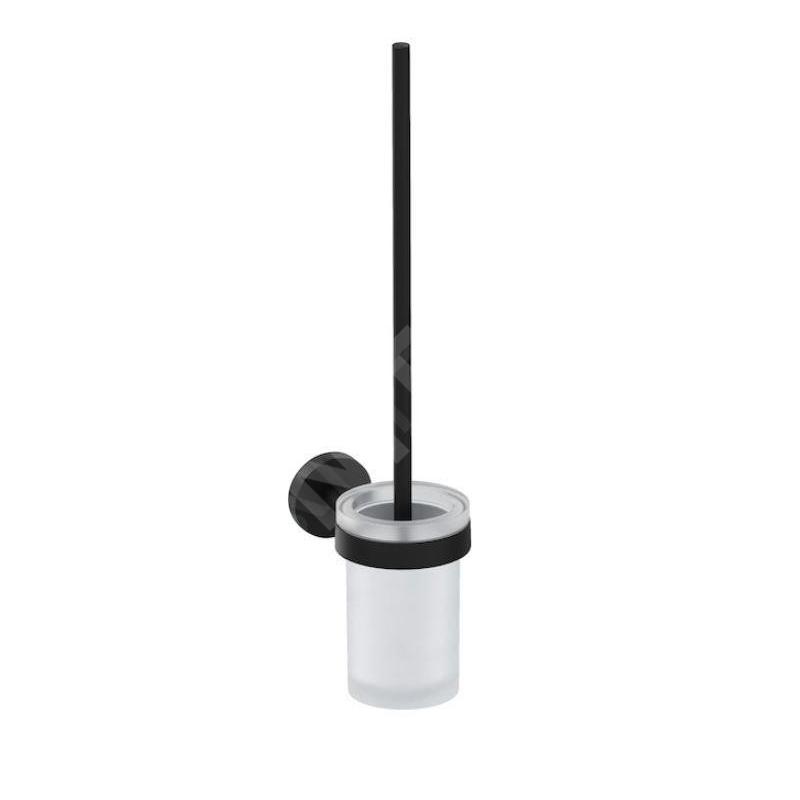 Jika Mio Style - Porte-balai WC mural avec support, verre/noir mat H3842F17160001
