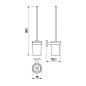 Jika Mio Style - Porte-balai WC mural avec support, verre/noir mat H3842F17160001