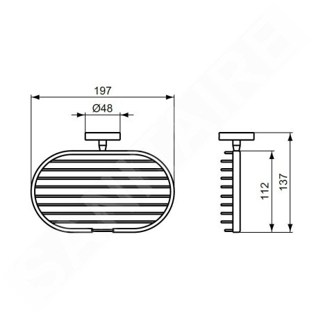 Ideal Standard IOM - Porte-savon en fil métallique avec support, noir soyeux A9112XG