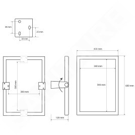 Sapho Miroirs - Miroir inclinable 400x600 mm, chrome XH007