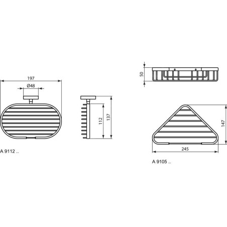 Ideal Standard IOM - Porte-savon grille, pour angle, chrome A9105AA