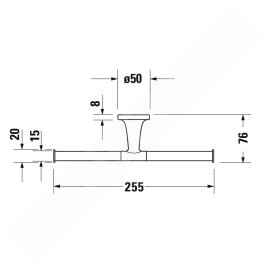 Duravit Starck T - Porte-rouleaux double, noir mat 0099384600