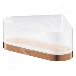 Grohe Selection - Tablette de douche, avec support, d'angle, verre/Warm Sunset brossé 41038DL0