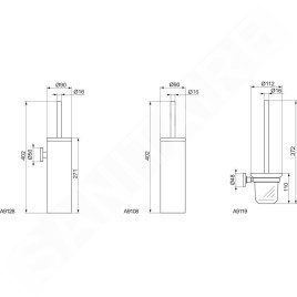 Ideal Standard IOM - balayette de WC à poser, inox A9108MY