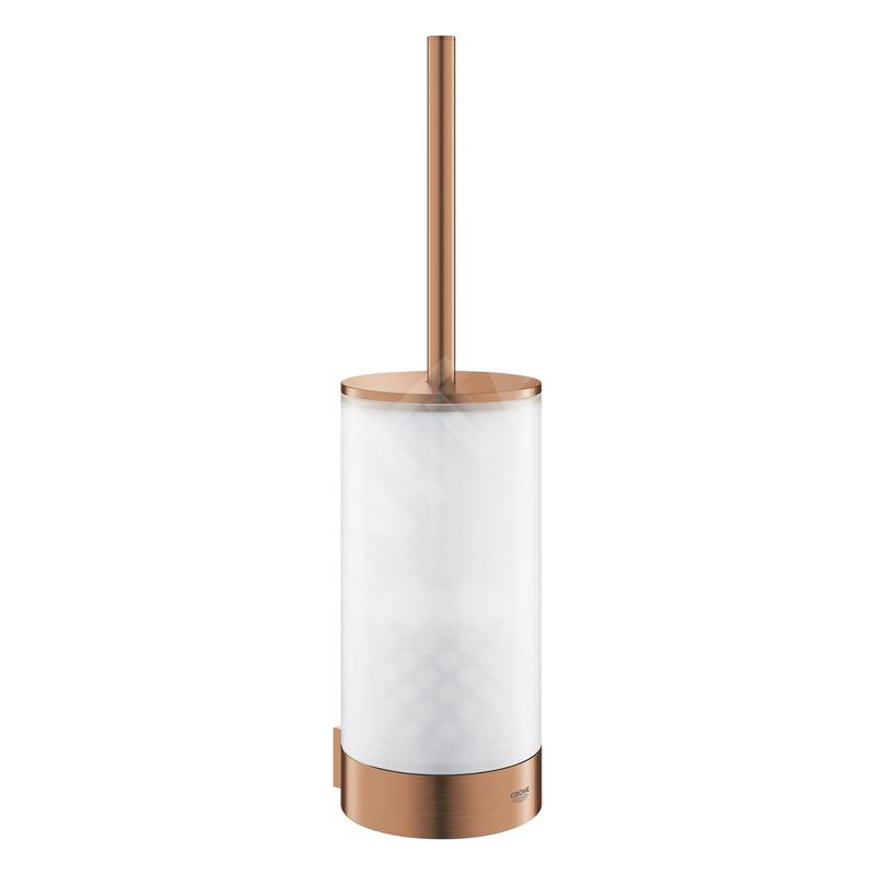 Grohe Selection - Brosse de toilette avec support mural, verre/Warm Sunset brossé 41076DL0