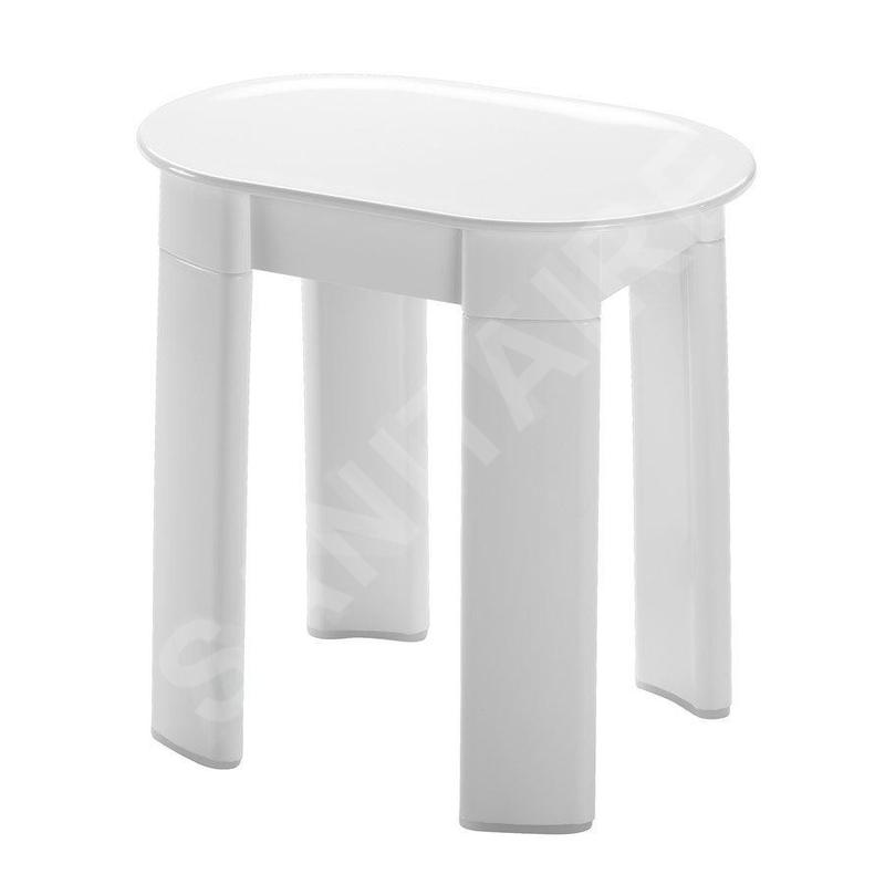 Aqualine Accessoires - Tabouret de salle de bains Tetra, 420x410x270 mm, blanc 2872