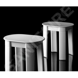 Aqualine Accessoires - Tabouret de salle de bains Tetra, 420x410x270 mm, blanc 2872