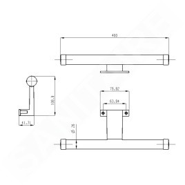 Aqualine Accessoires - Luminaire à LED Kronas, longueur 400 mm, 6W, chromé KA400