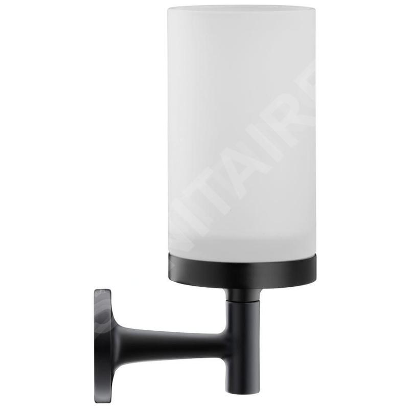 Duravit Starck T - Verre pour brosse à dents et dentifrice avec support, noir mat/verre dépoli 0099314600