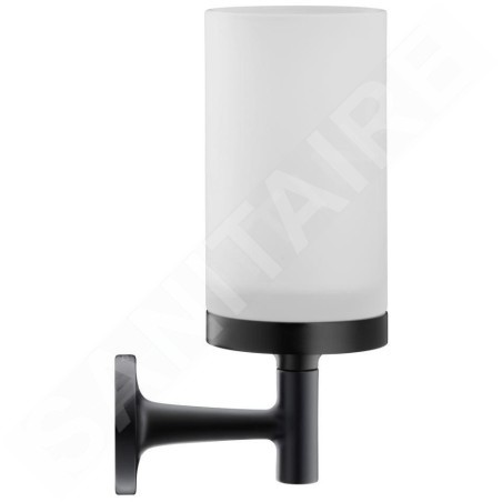 Duravit Starck T - Verre pour brosse à dents et dentifrice avec support, noir mat/verre dépoli 0099314600