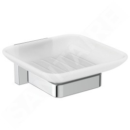Ideal Standard IOM Square - Porte-savon avec support, verre mat / chrome E2201AA