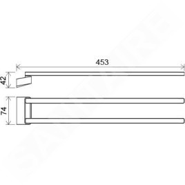 Ravak 10° - Porte-serviettes pivotant, 450 mm, chrome X07P328