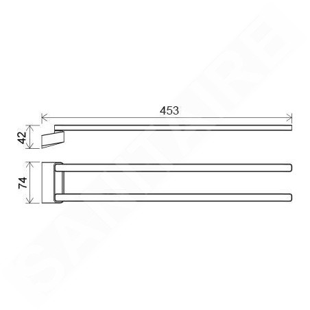 Ravak 10° - Porte-serviettes pivotant, 450 mm, chrome X07P328