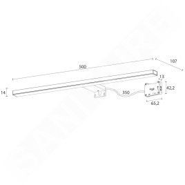Sapho Éclairage - Luminaire LED Esther, 500x14x107 mm, 8 W, noir E27586CI