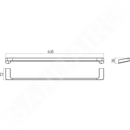 Ravak 10° - Porte-serviettes, 630 mm, chrome X07P325