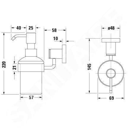 Duravit D-Code - Doseur de savon avec support, verre/chrome 0099161000