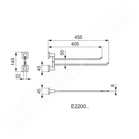 Ideal Standard IOM Square - Porte-serviette, chrome E2200AA
