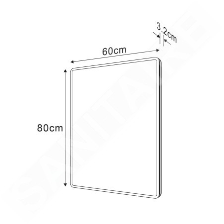 Sapho Miroirs - Miroir Piri avec rétroéclairage LED, 600x800 mm PR600