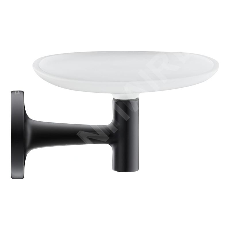 Duravit Starck T - Porte-savon avec support, noir/verre dépoli 0099334600