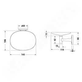 Duravit Starck T - Porte-savon avec support, noir/verre dépoli 0099334600