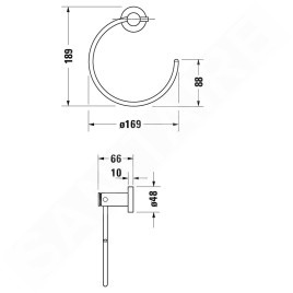 Duravit D-Code - Anneau porte-serviettes, chrome 0099211000