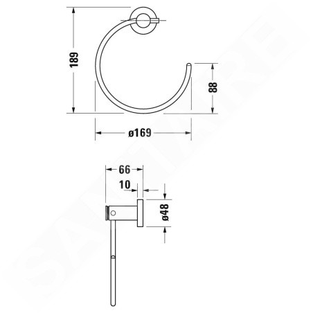 Duravit D-Code - Anneau porte-serviettes, chrome 0099211000