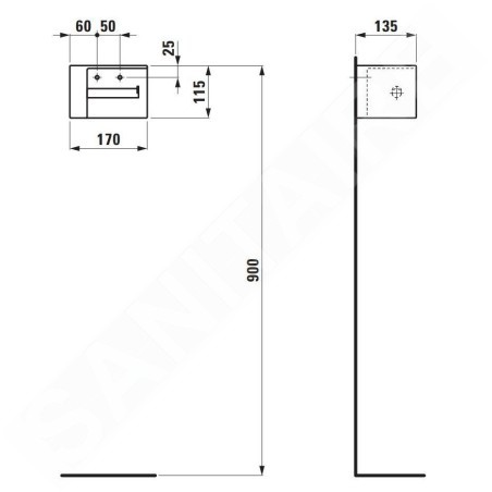 Laufen VAL - Porte-papier toilette avec couvercle, blanc H8722800000001