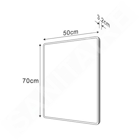 Sapho Miroirs - Miroir Piri avec rétro-éclairage LED, 500x700 mm PR500