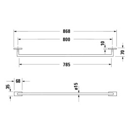 Duravit Karree - Porte-serviettes, longueur 800 mm, chrome 0099601000