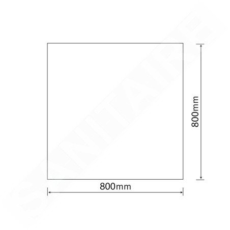 Aqualine Accessoires - Miroir 800x800 mm, sans poignée 22498