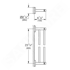 Grohe Essentials - Double barre pour serviettes, graphite foncé brossé 40802AL1